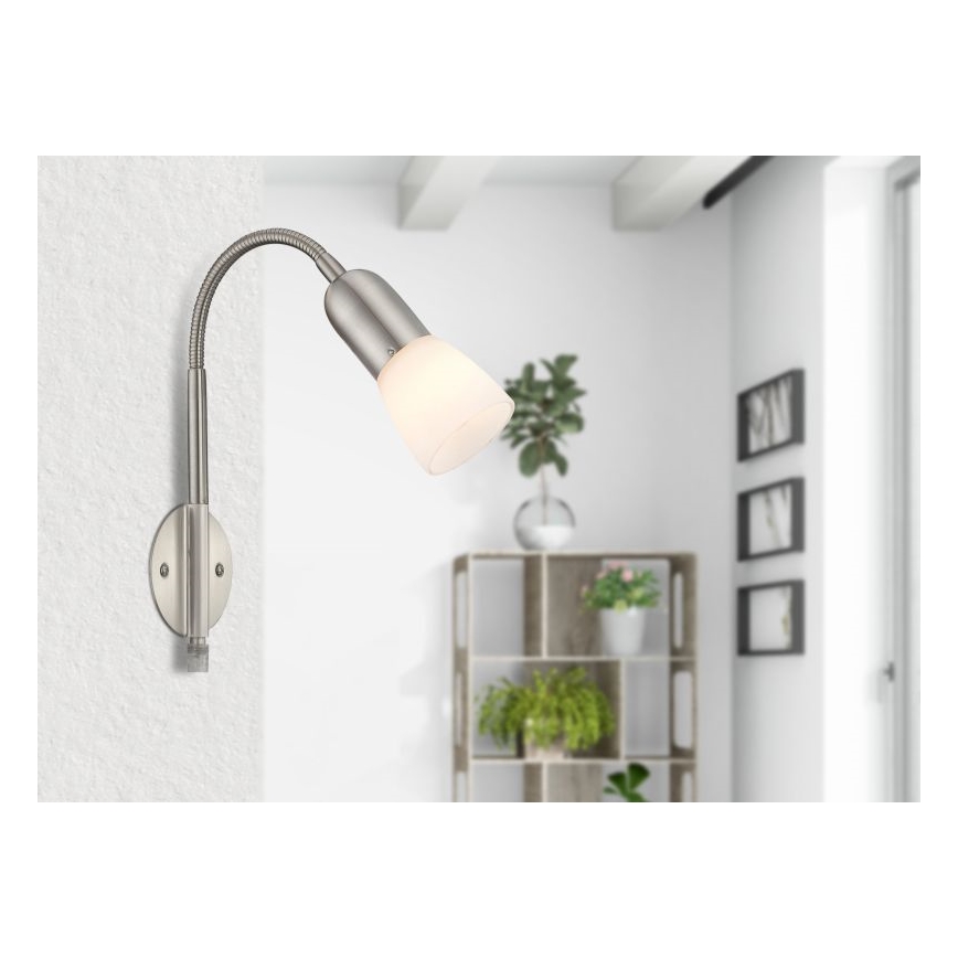 Globo - Гъвкав малка лампа 1xE14/40W/230V матов хром