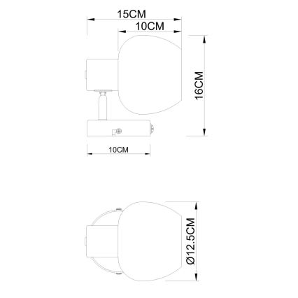 Globo - Стенно спот осветително тяло 1xE27/40W/230V