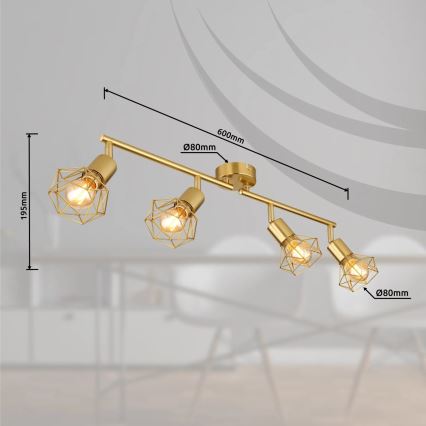 Globo - Спот 4xE14/40W/230V златист