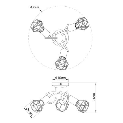 Globo - Прикрепен полилей 3xE14/40W/230V