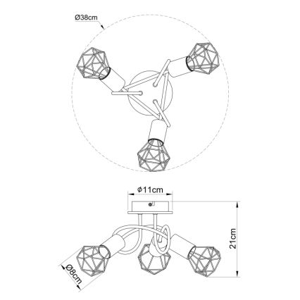 Globo - Повърхностен полилей 3xE14/40W/230V