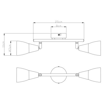 Globo - Точково осветително тяло 2xE14/40W/230V