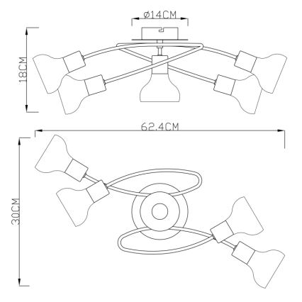 Globo - повърхностно монтиран Полилей 5xE14/40W/230V