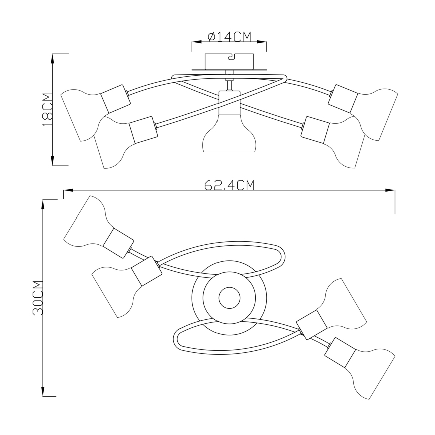 Globo - повърхностно монтиран Полилей 5xE14/40W/230V