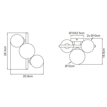 Globo - LED Полилей за повърхностен монтаж RIHA 3xG9/3,5W/230V