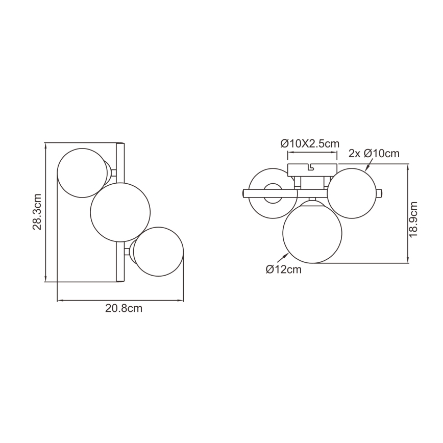 Globo - LED Полилей за повърхностен монтаж RIHA 3xG9/3,5W/230V