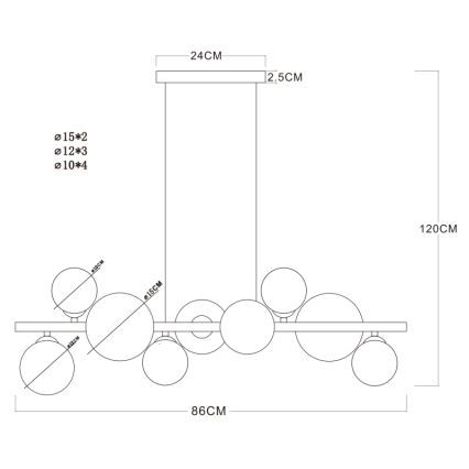 Globo - LED Висящ полилей 9xG9/3W/230V