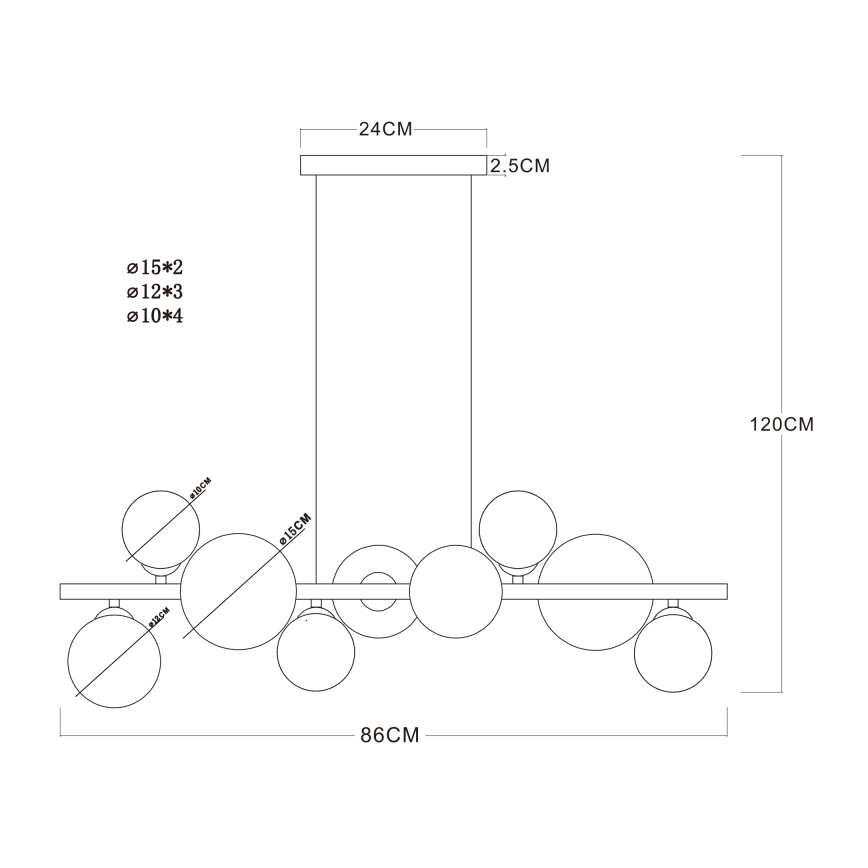 Globo - LED Висящ полилей 9xG9/3W/230V