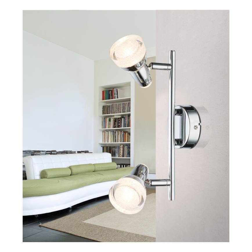Globo - LED Спот 2xLED/4W/230V лъскав хром
