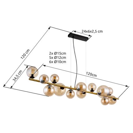 Globo - LED Пендел 13xG9/3,5W/230V опушен/кафяв