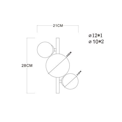 Globo - LED Полилей за повърхностен монтаж RIHA 3xG9/3,5W/230V месинг