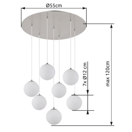 Globo - LED Пендел 7xG9/3,5W/230V бял