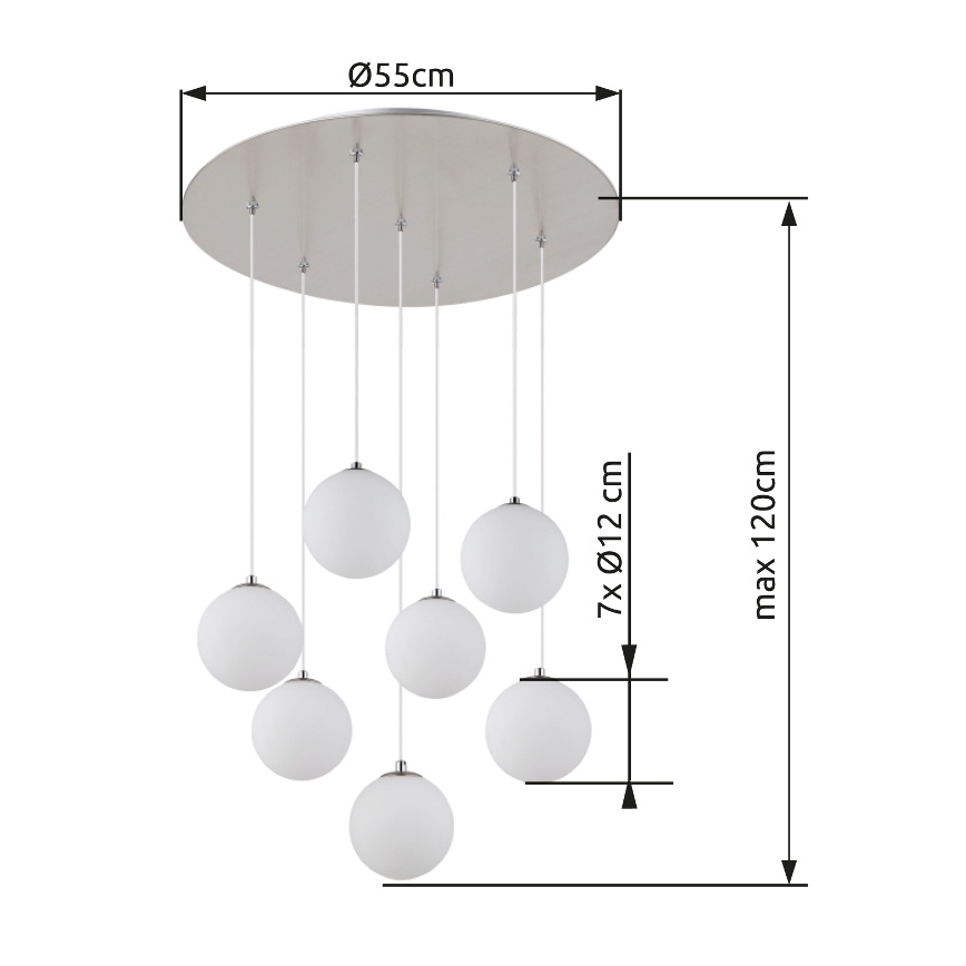 Globo - LED Пендел 7xG9/3,5W/230V бял