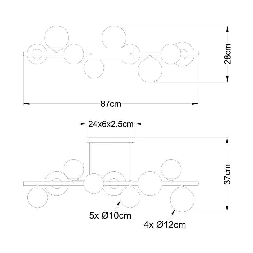 Globo - LED Полилей 9xG9/3W/230V матов хром