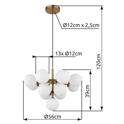 Globo - Пендел 13xG9/5W/230V Ø 56 см златист