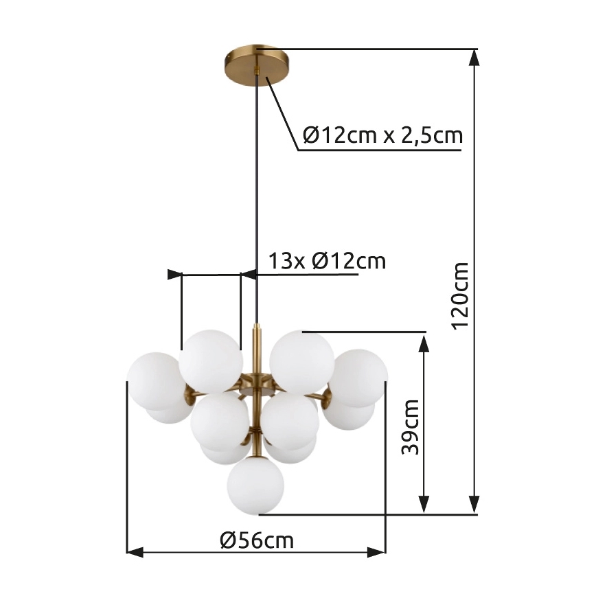 Globo - Пендел 13xG9/5W/230V Ø 56 см златист