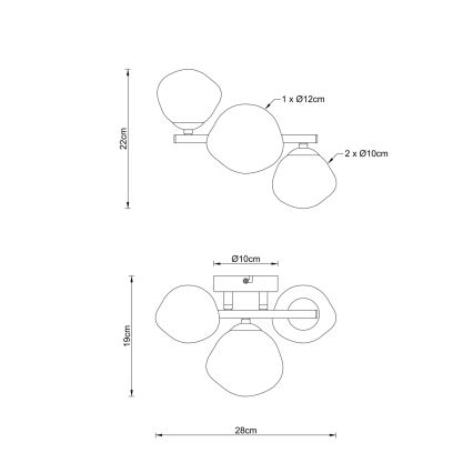Globo - Таванно осветително тяло 3xG9/5W/230V 22x28 см
