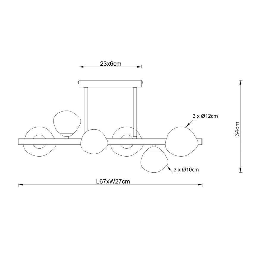 Globo - Таванно осветително тяло 6xG9/5W/230V 27x67 cm