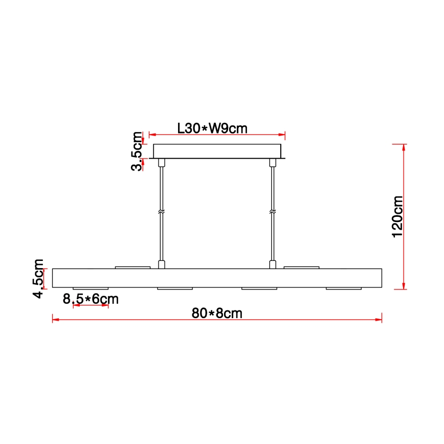 Globo - LED Пендел 6xLED/5W/230V