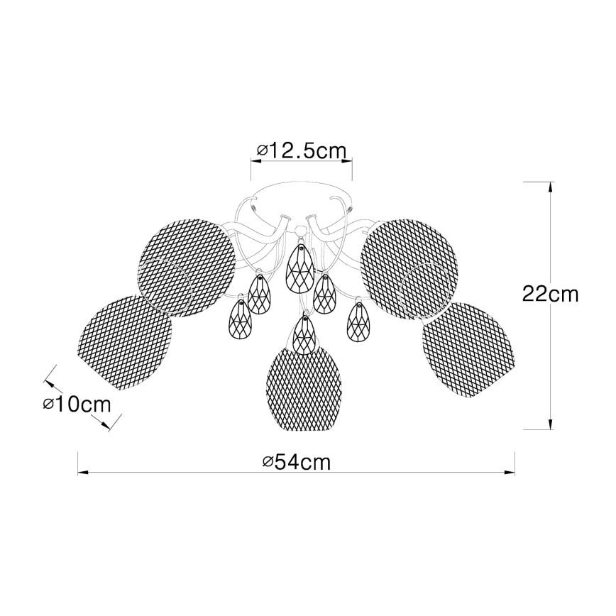 Globo - Полилей за повърхностен монтаж 5xE14/40W/230V