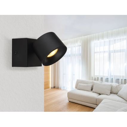 Globo - LED Стенен спот LED/6W/230V черен
