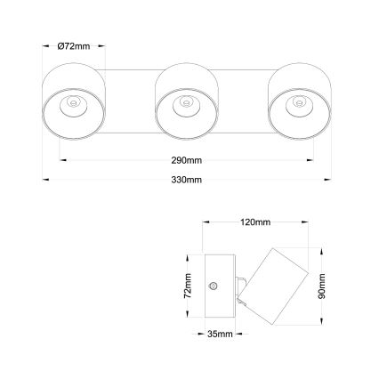 Globo - LED точково осветително тяло 3xLED/6W/230V