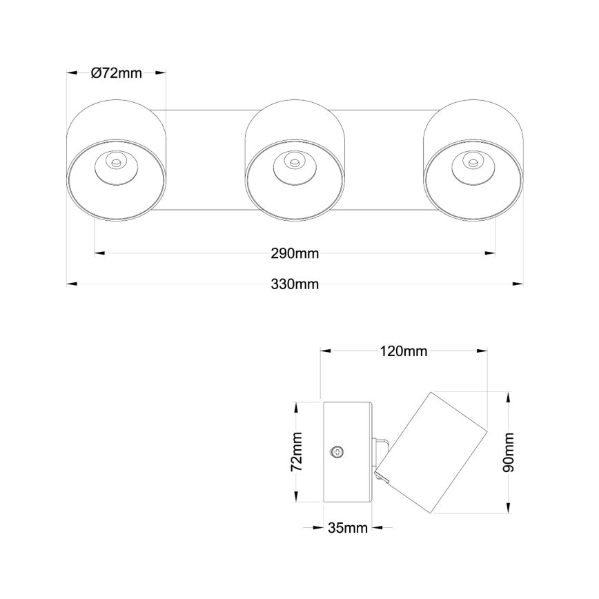 Globo - LED точково осветително тяло 3xLED/6W/230V