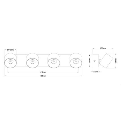 Globo - LED точково осветително тяло 4xLED/6W/230V