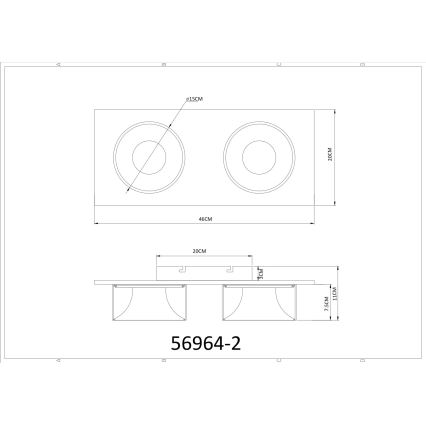 Globo - LED плафон LED/24W/230V 3000K 46x20 cm месинг