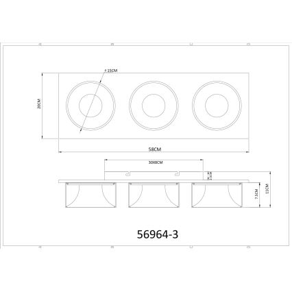 Globo - LED таванно осветително тяло LED/24W/230V 3000K 58x20 cm бежово