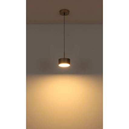 Globo - LED полилей на кабел LED/12W/230V 3000K, диаметър 15 см, месинг