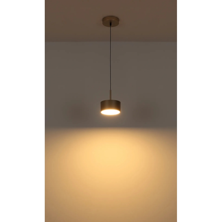 Globo - LED полилей на кабел LED/12W/230V 3000K, диаметър 15 см, месинг