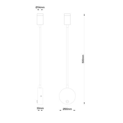 Globo - LED Аплик LED/3W/230V