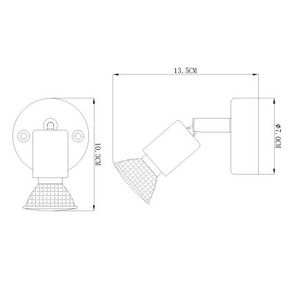 Globo - LED Стенна Точково осветително тяло 1xGU10/3W/230V