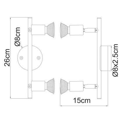 Globo - LED Точково осветително тяло 2xGU10/3W/230V