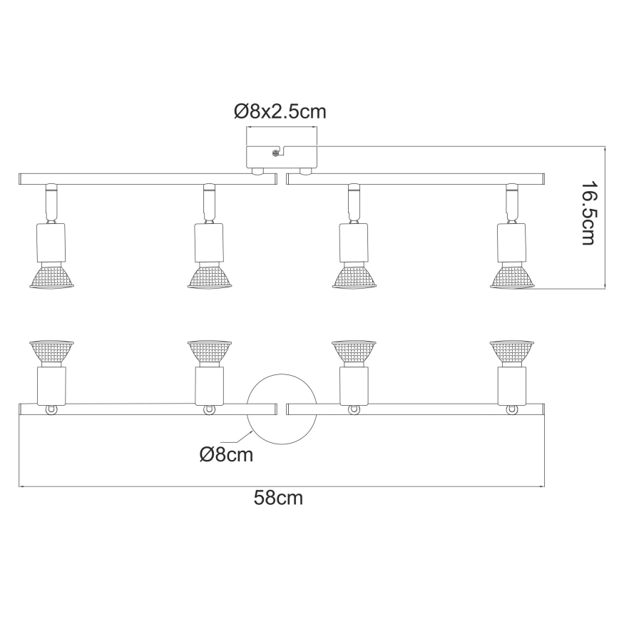 Globo - LED Точково осветително тяло 4xGU10/3W/230V