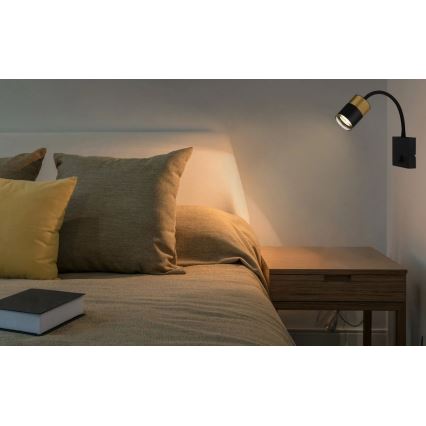 Globo - Спот аплик 1xGU10/25W/230V черен/златист