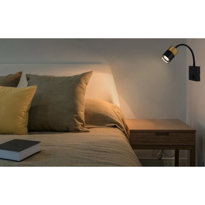 Globo - Спот аплик 1xGU10/25W/230V черен/златист