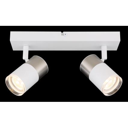 Globo - Спот 2xGU10/25W/230V бял/матов хром