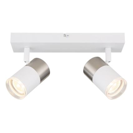 Globo - Спот 2xGU10/25W/230V бял/матов хром