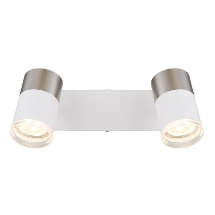 Globo - Спот 2xGU10/25W/230V бял/матов хром
