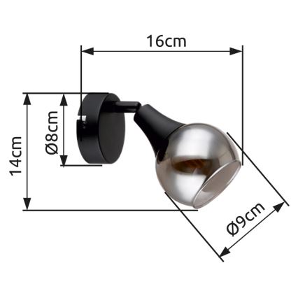 Globo - Спот аплик 1xE14/40W/230V черен