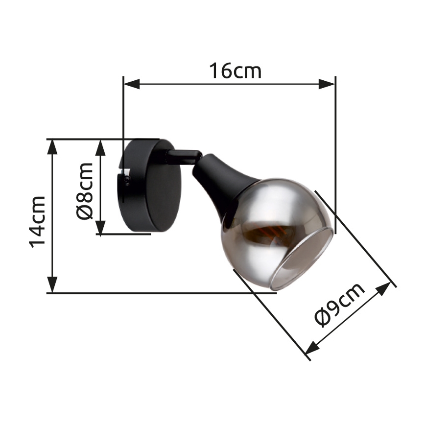 Globo - Спот аплик 1xE14/40W/230V черен
