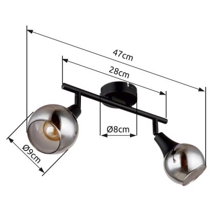 Globo - Спот 2xE14/40W/230V черен
