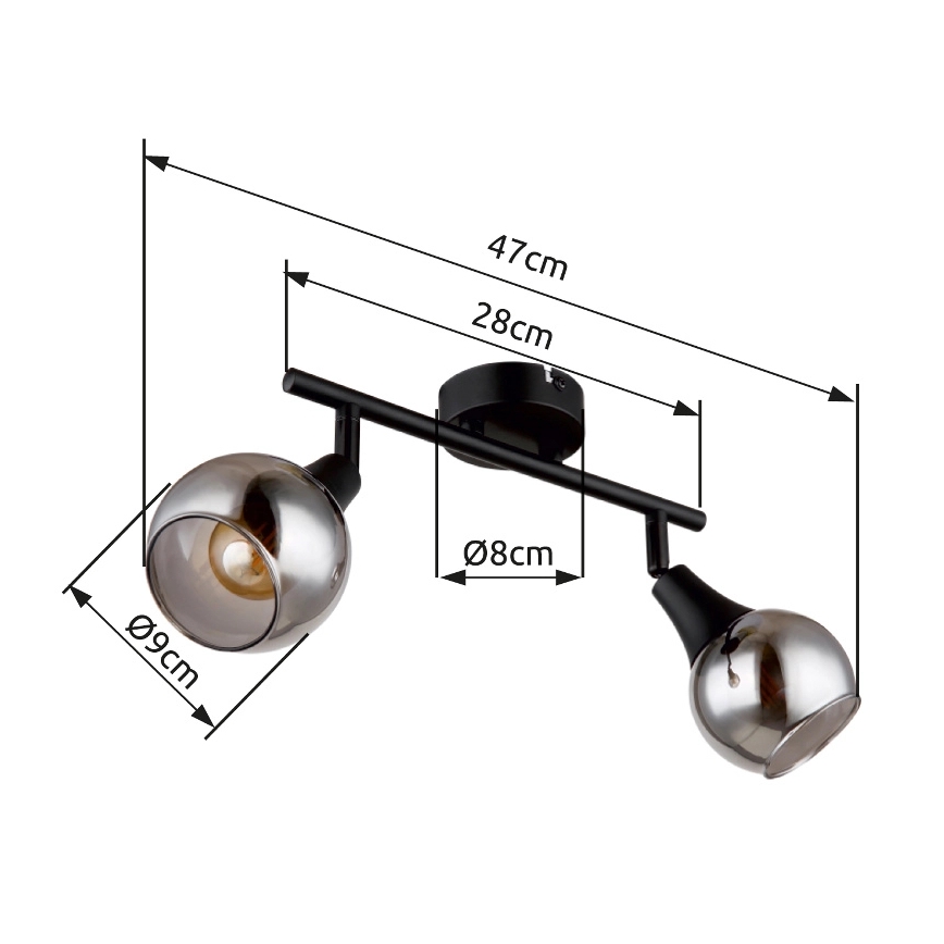 Globo - Спот 2xE14/40W/230V черен