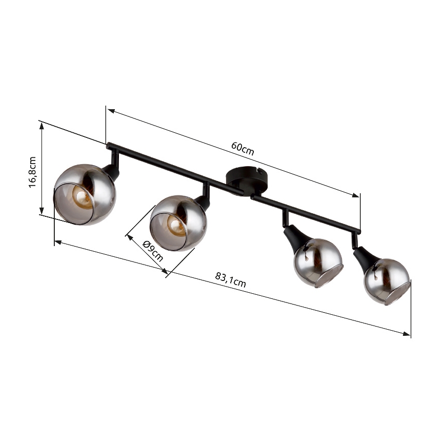 Globo - Спот 4xE14/40W/230V черен