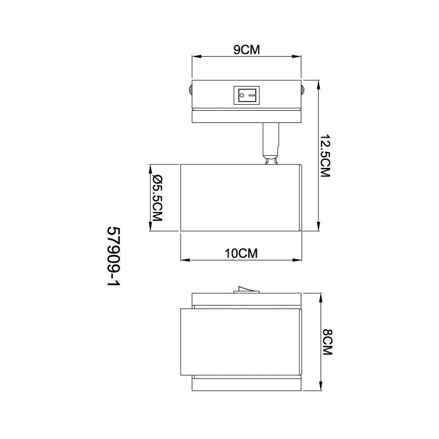 Globo - Спот аплик 1xGU10/25W/230V черен