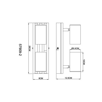Globo - Спот 2xGU10/25W/230V черен