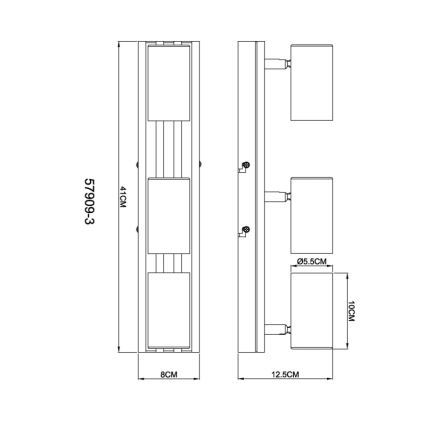 Globo - Спот 3xGU10/25W/230V черен