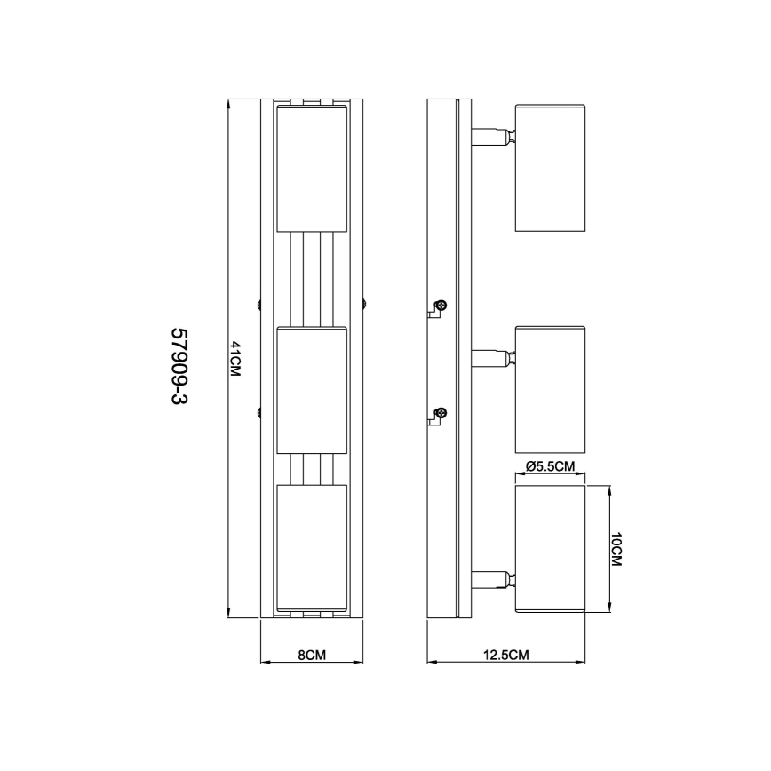 Globo - Спот 3xGU10/25W/230V черен